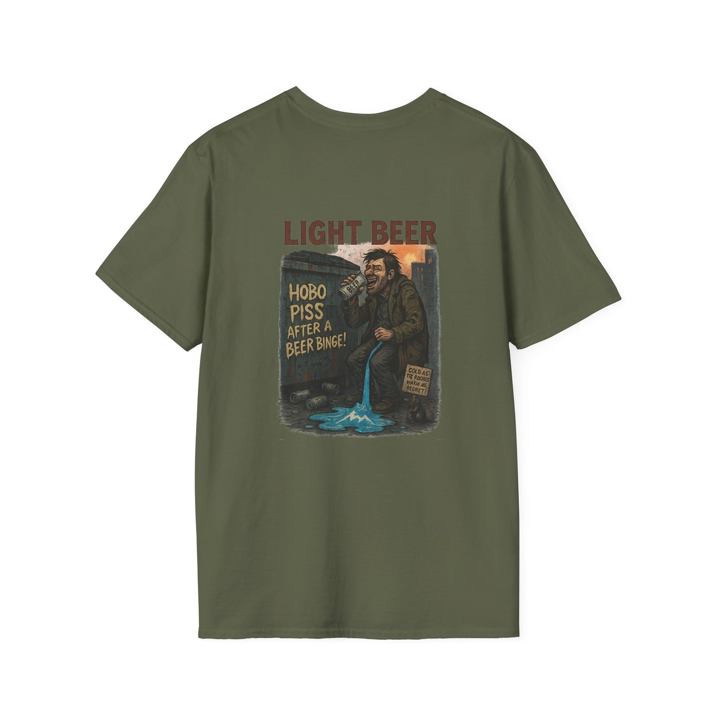 'Hobo Piss After a Beer Binge' Design T-Shirt