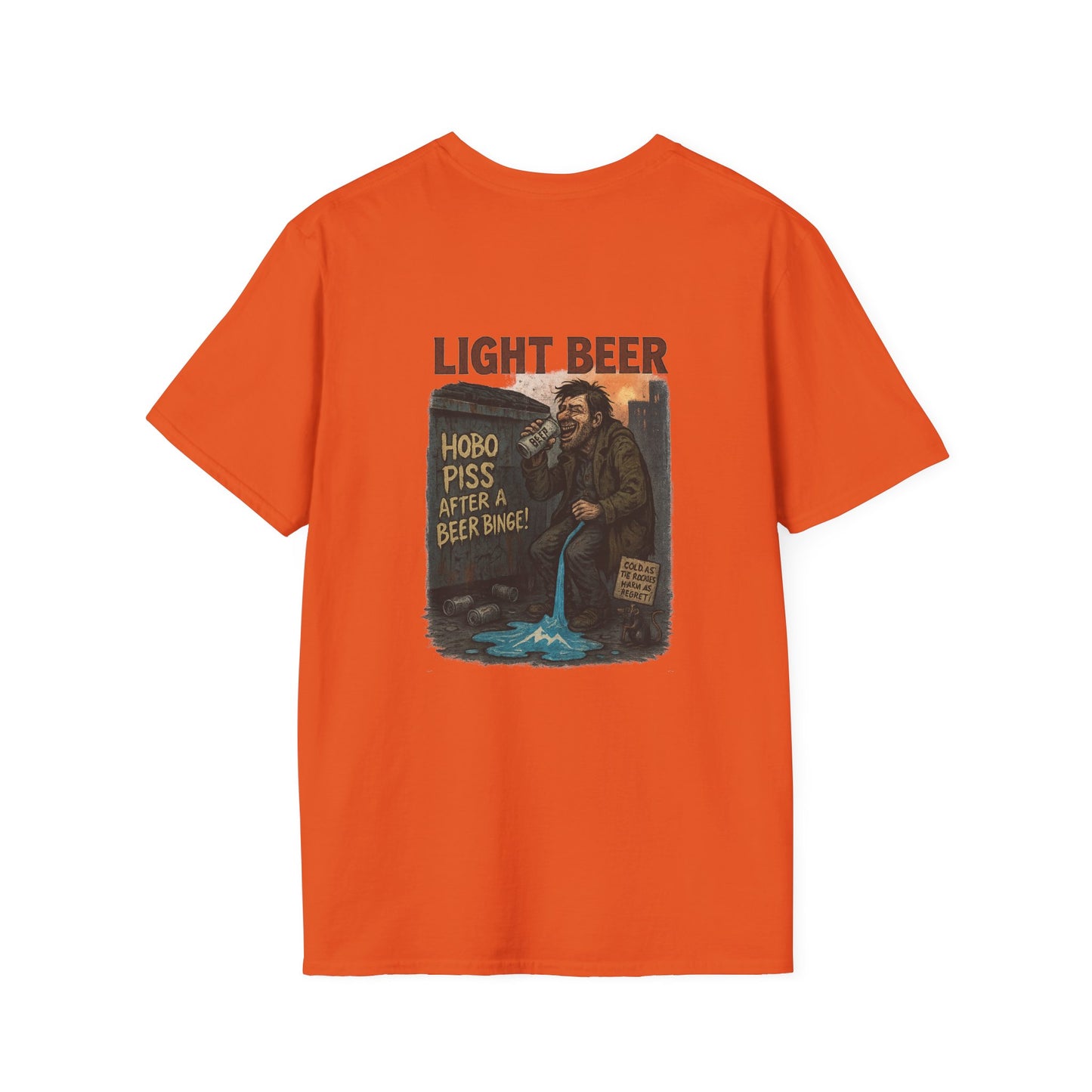 'Hobo Piss After a Beer Binge' Design T-Shirt
