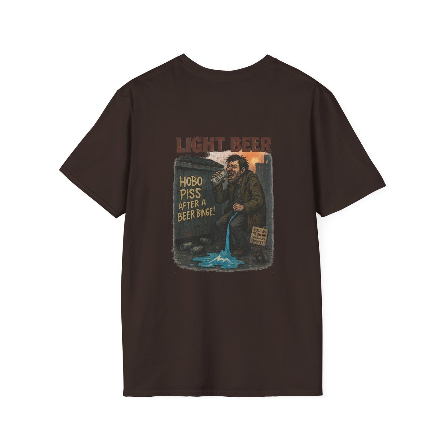 'Hobo Piss After a Beer Binge' Design T-Shirt