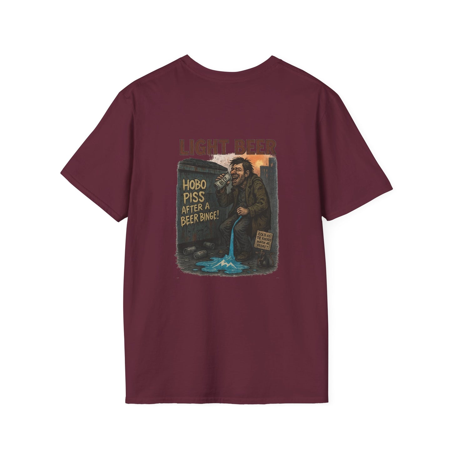 'Hobo Piss After a Beer Binge' Design T-Shirt