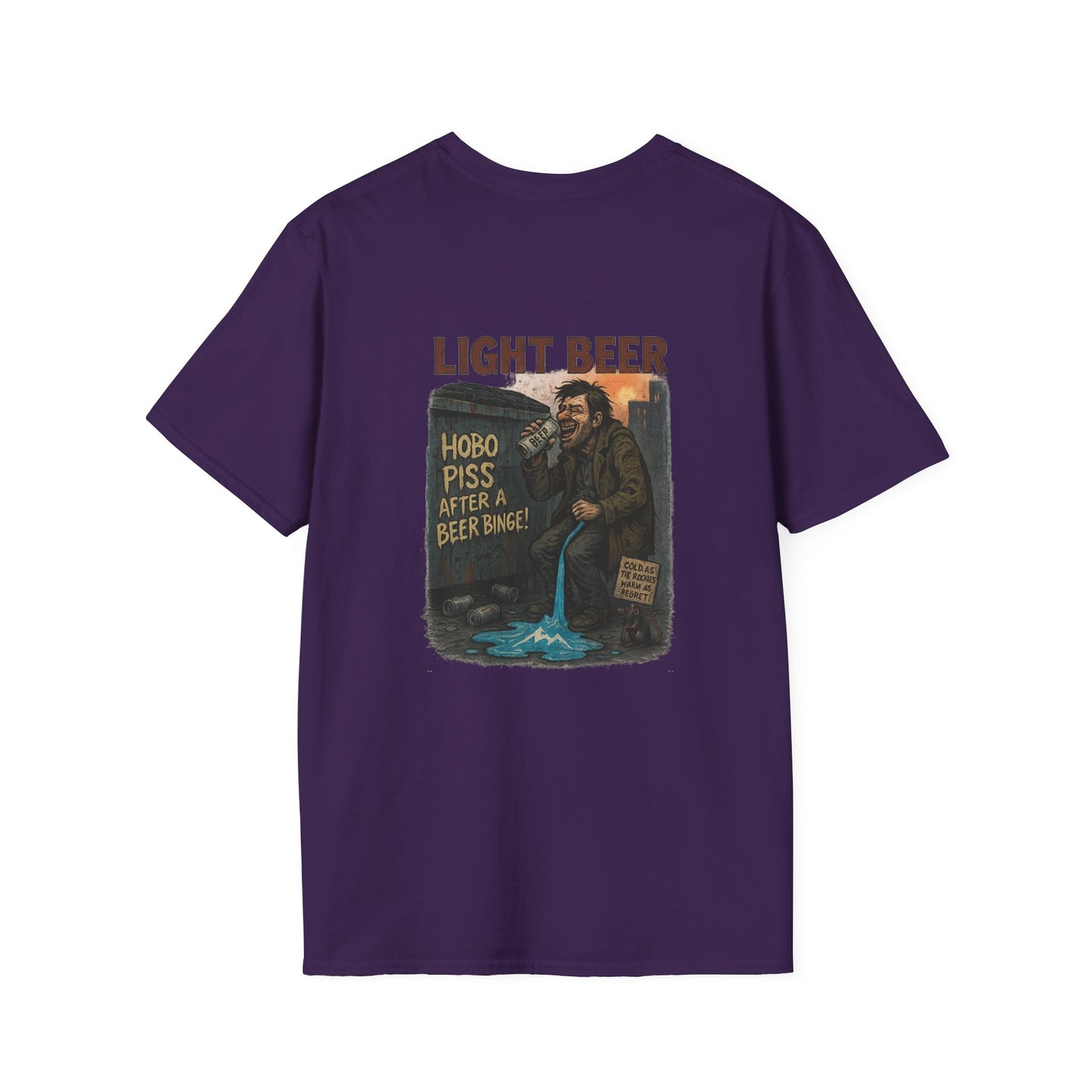 'Hobo Piss After a Beer Binge' Design T-Shirt