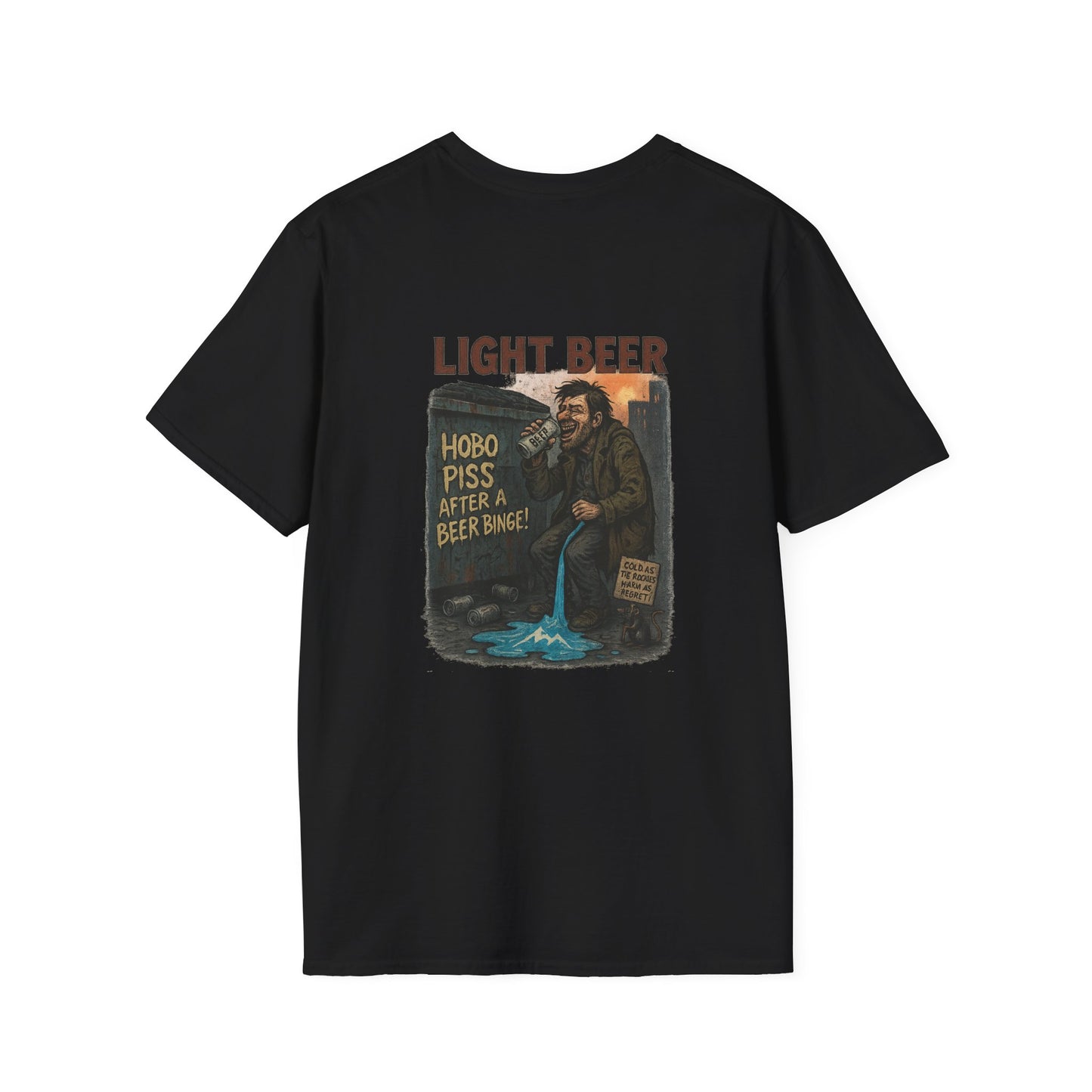 'Hobo Piss After a Beer Binge' Design T-Shirt
